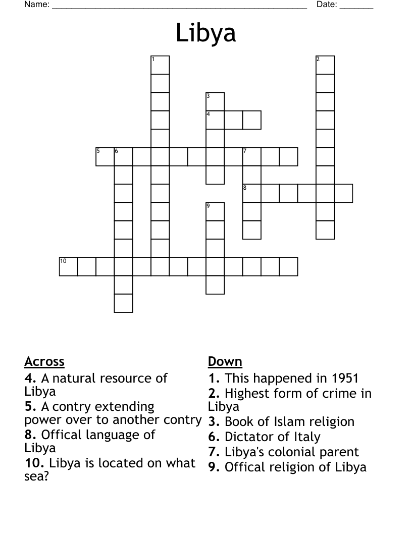 Libya Crossword