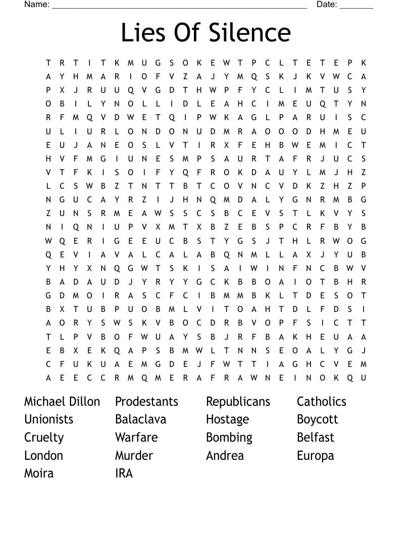 Lies Of Silence Word Search