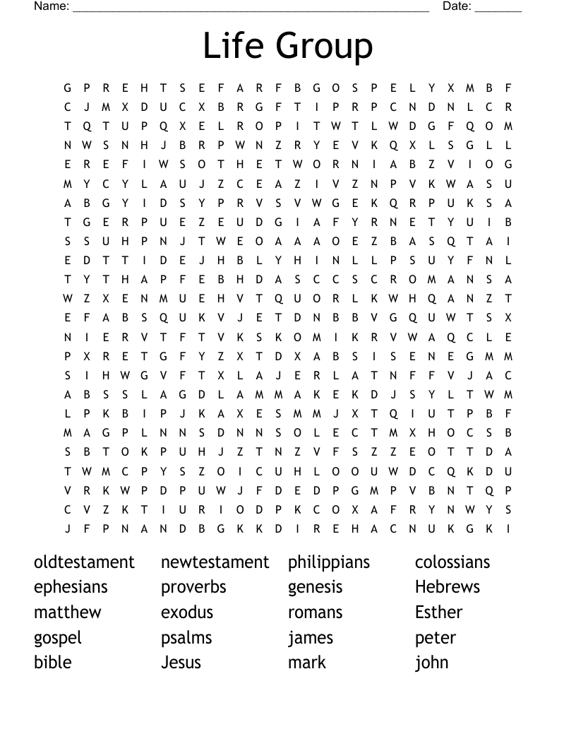 Life Group Word Search