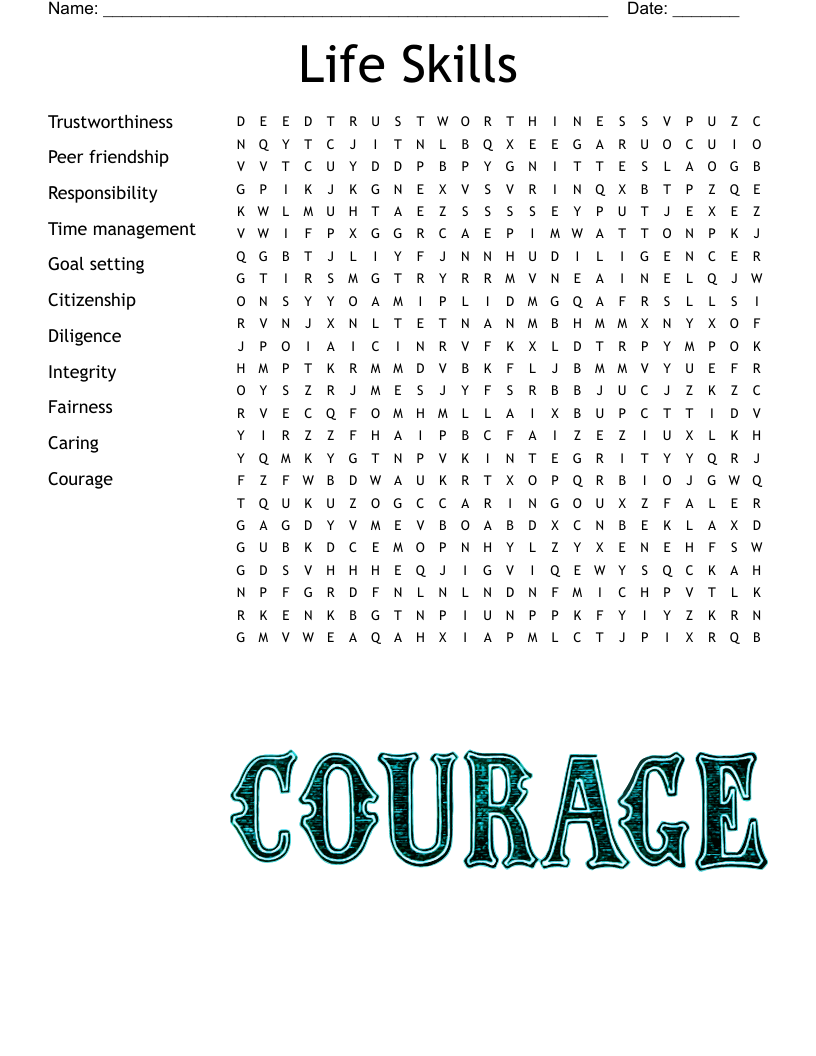 Life Skills Word Search