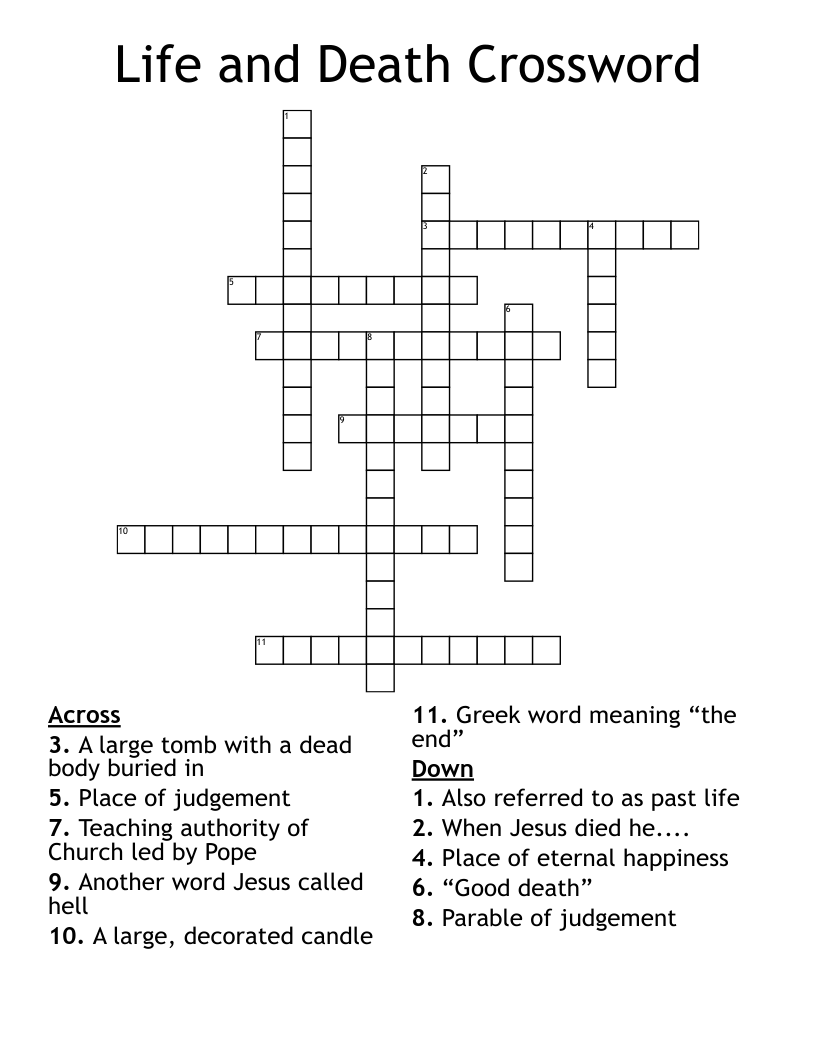 Life and Death Crossword 