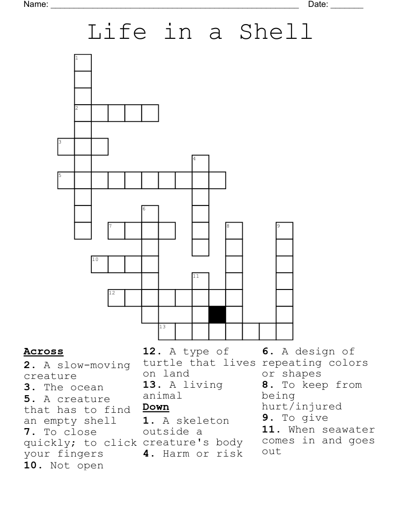 Life in a Shell Crossword