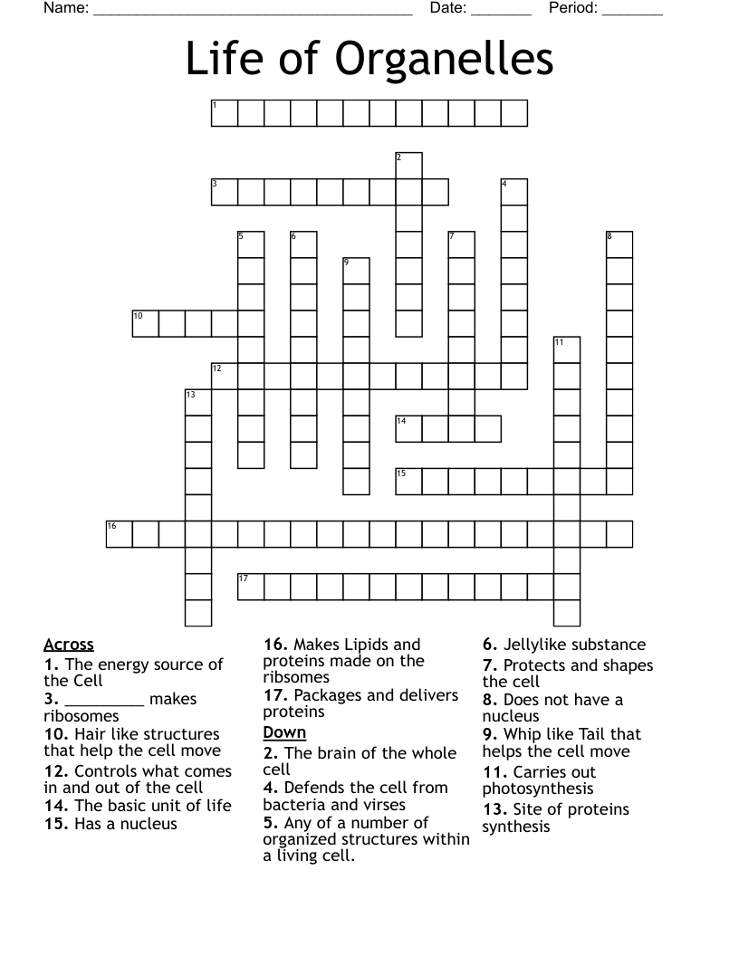 Life of Organelles Crossword