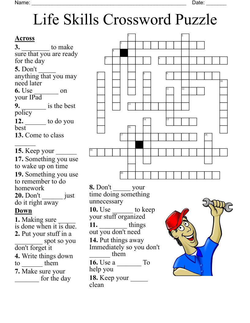 Life Skills Crossword Puzzle