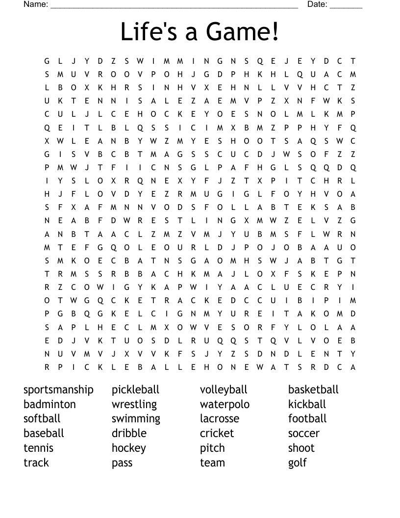 Life's a Game! Word Search