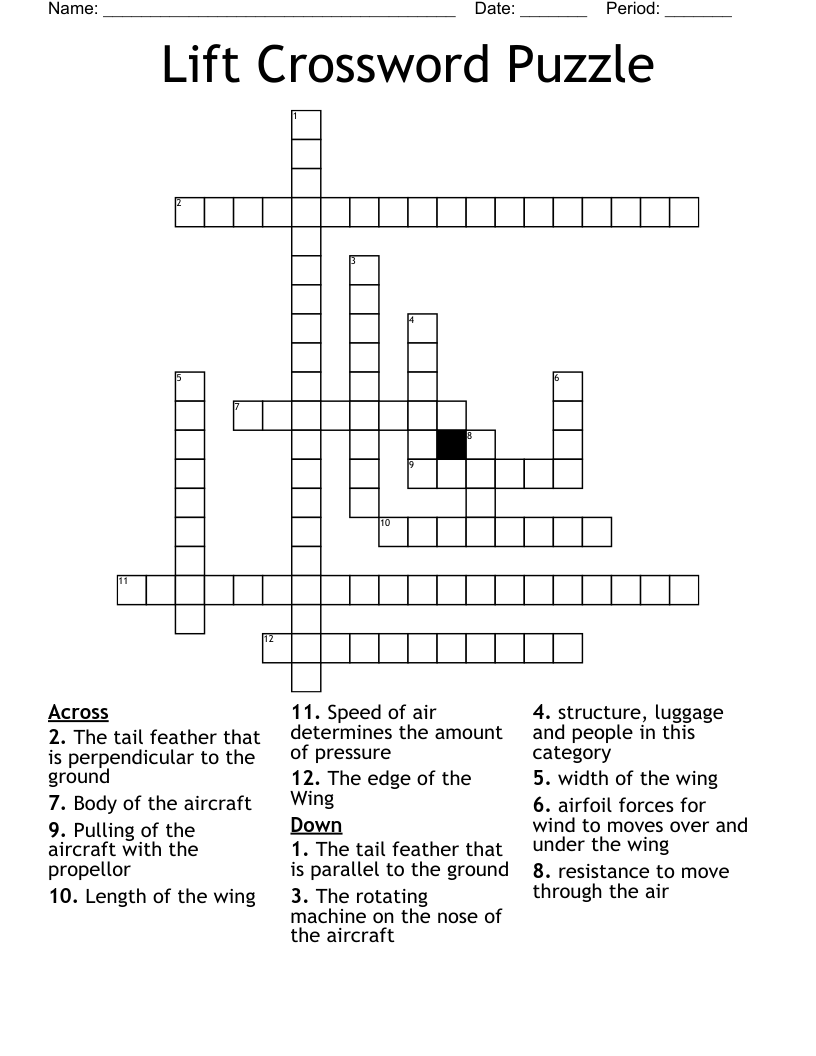 Lift Crossword Puzzle
