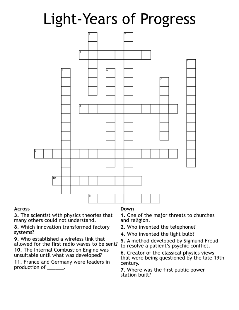 Light-Years of Progress Crossword