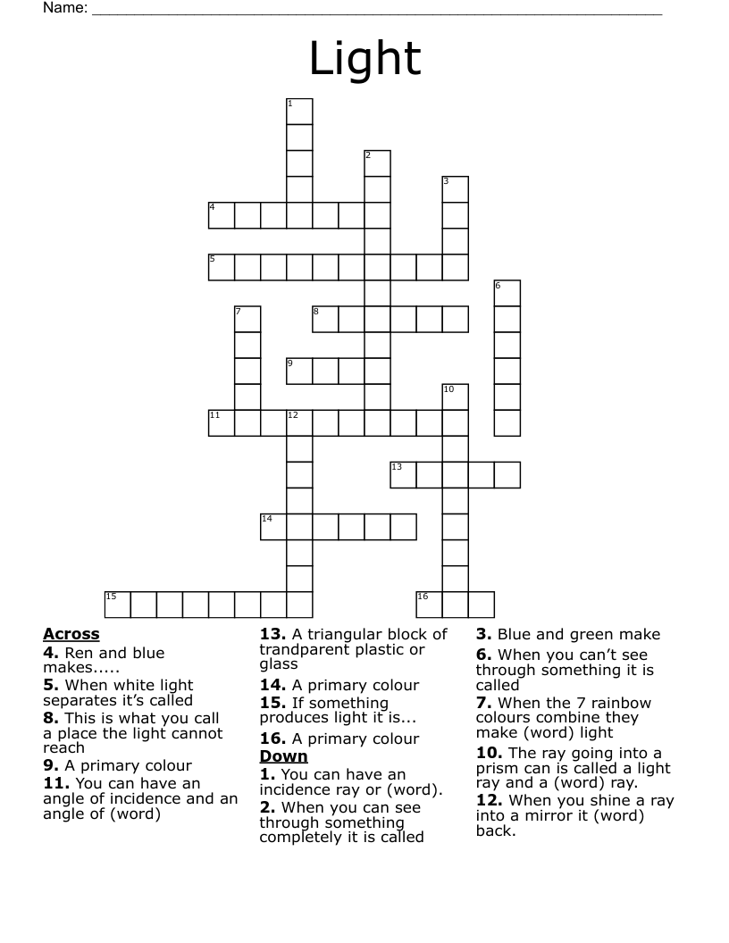 Light Crossword