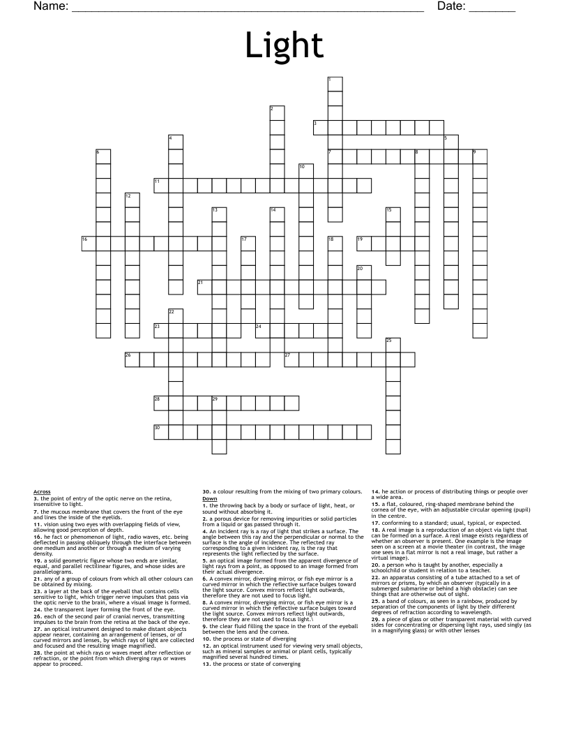 Light Crossword