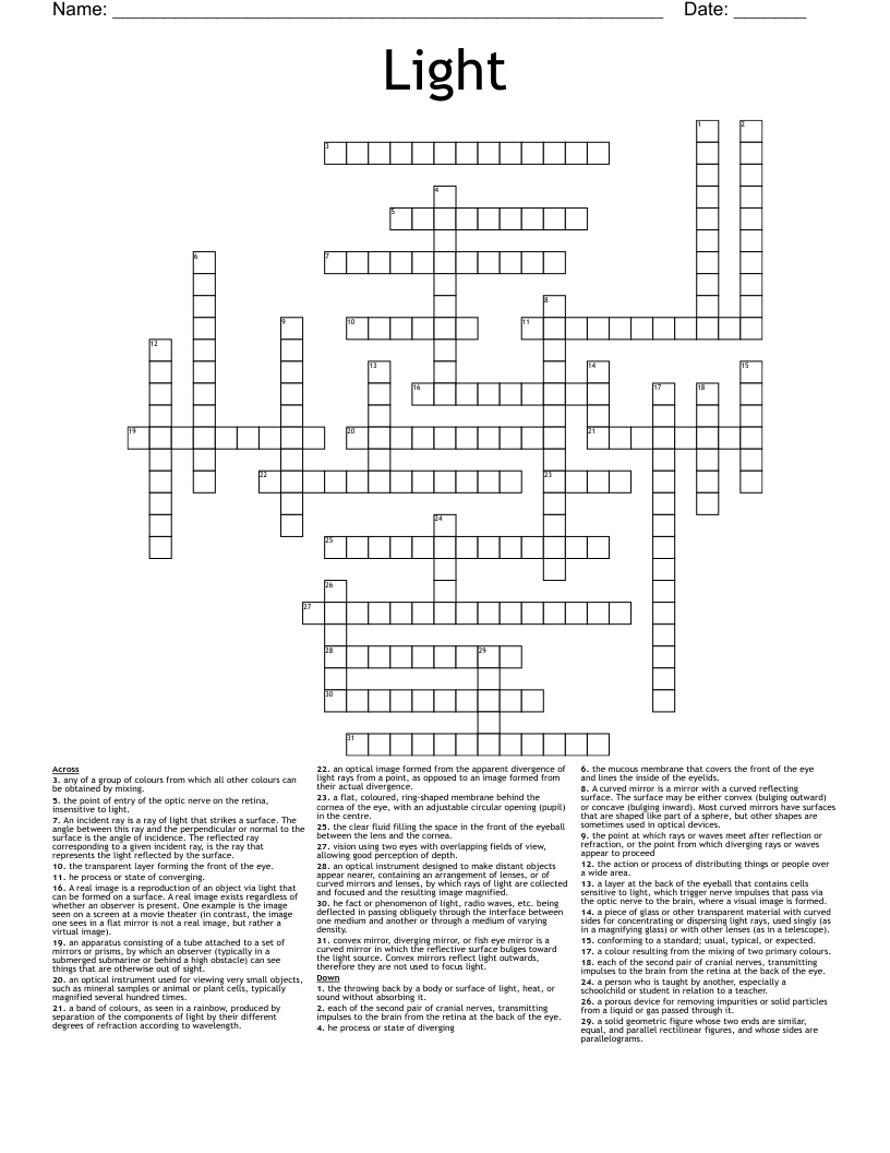 Light Crossword