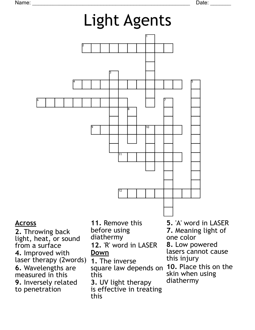 Light Agents Crossword