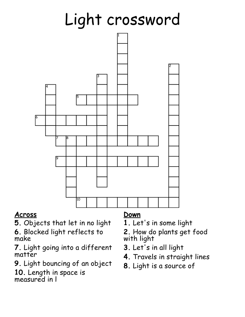 Light crossword 