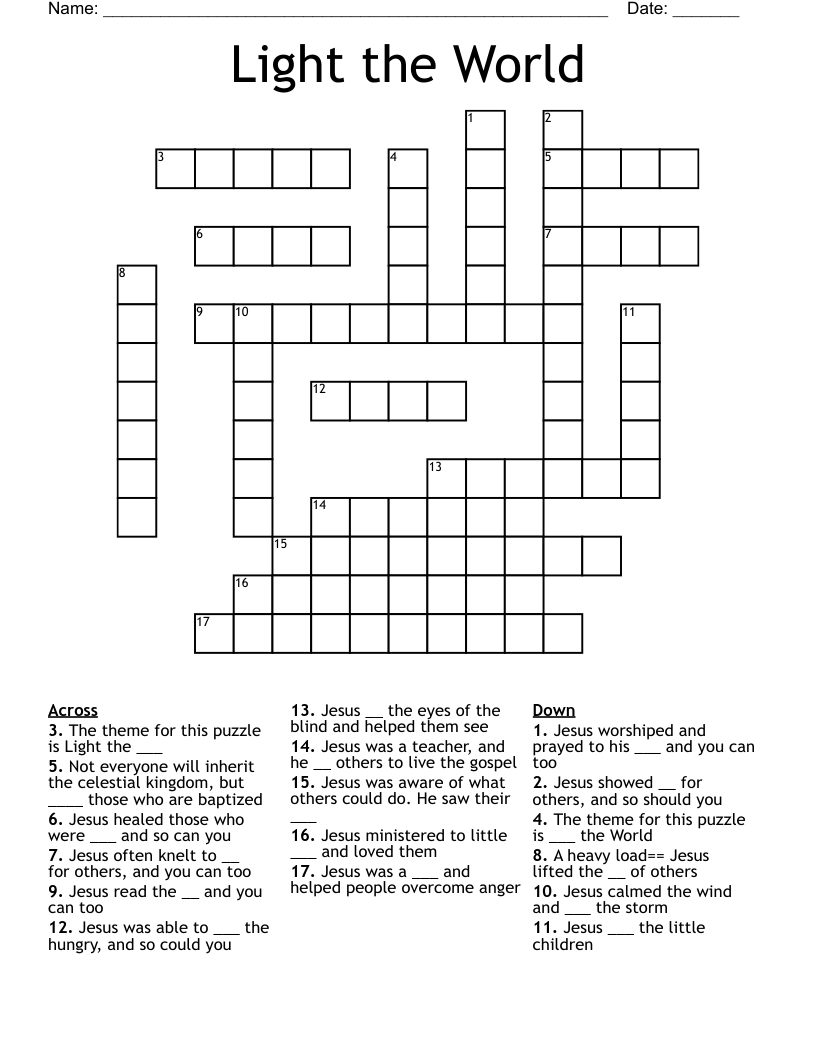 Light the World Crossword