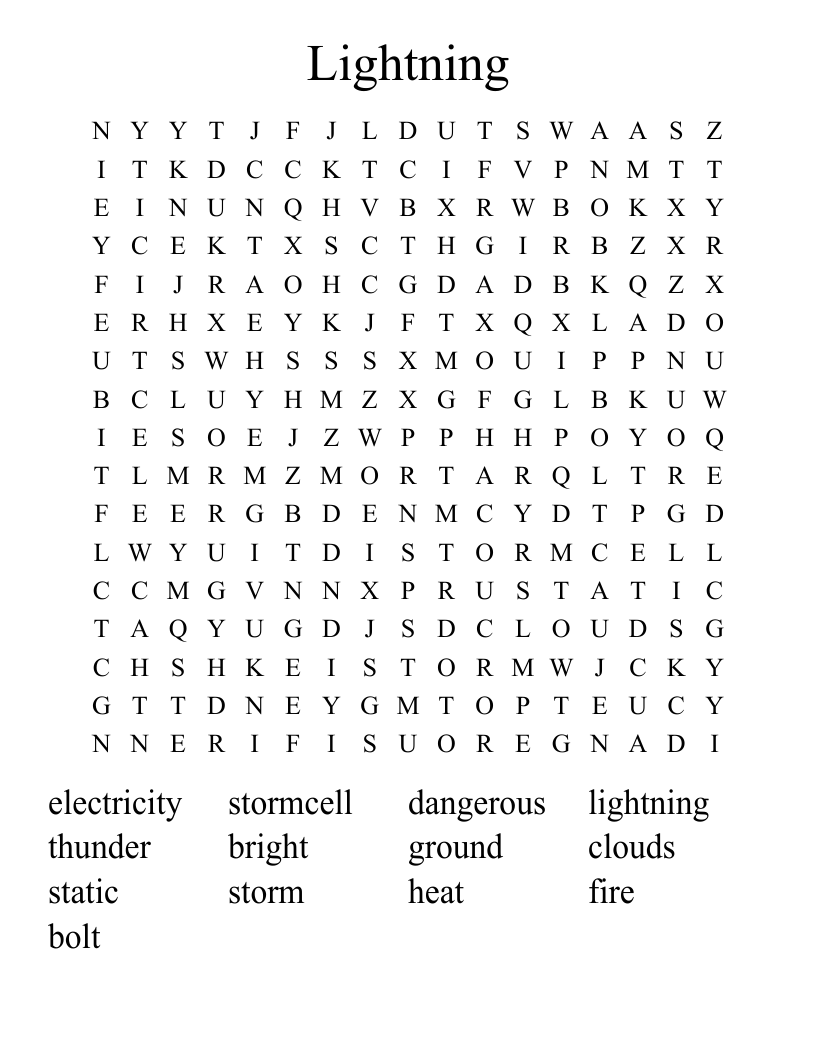 Lightning Word Search