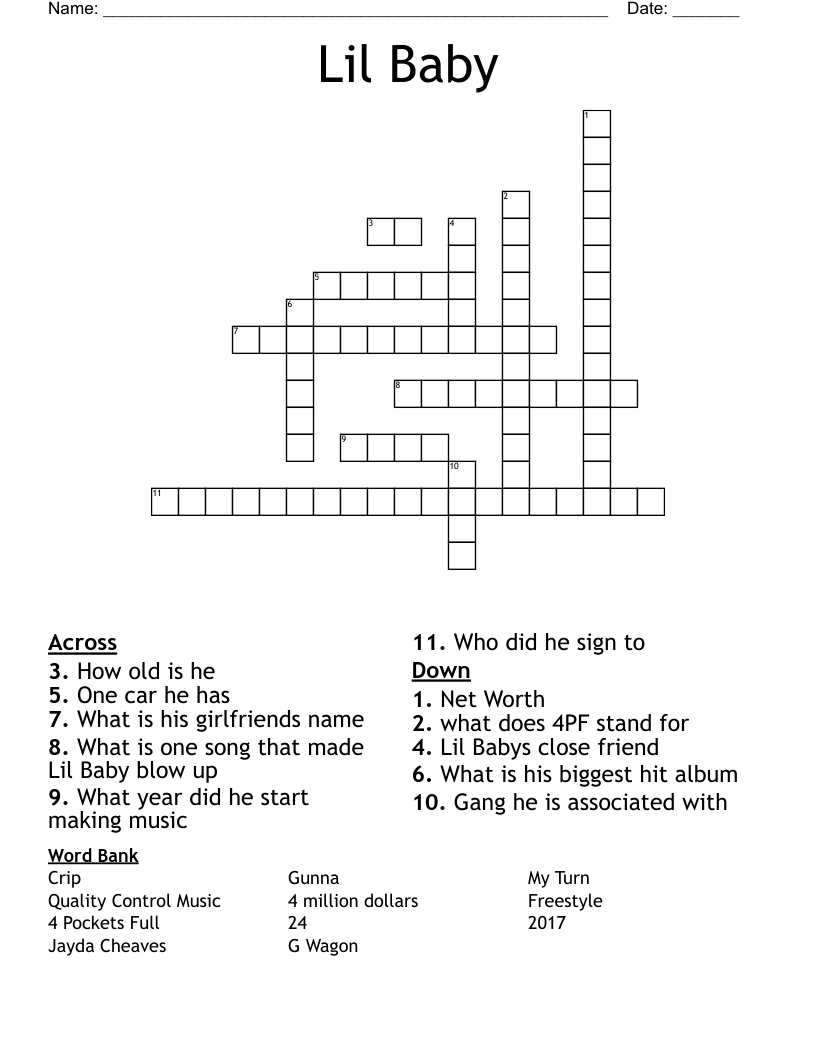 Lil Baby Crossword