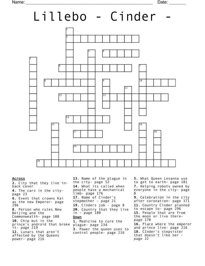Lillebo - Cinder - Crossword