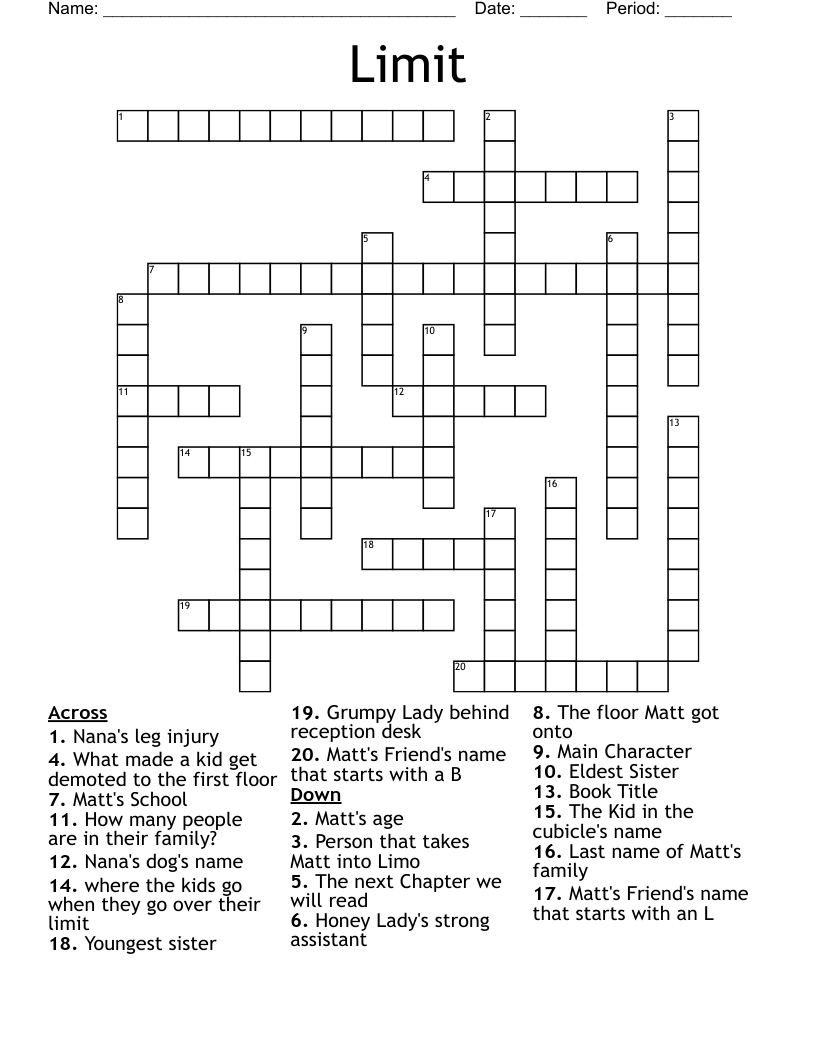 Limit Crossword