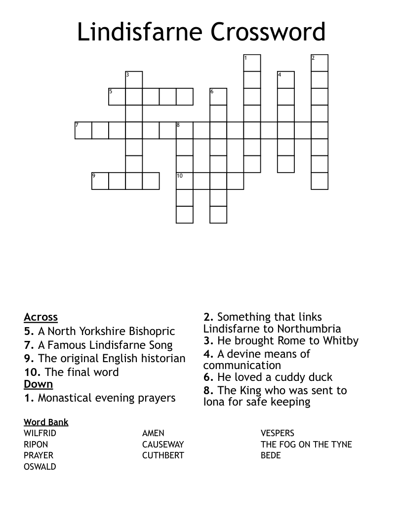 Lindisfarne Crossword