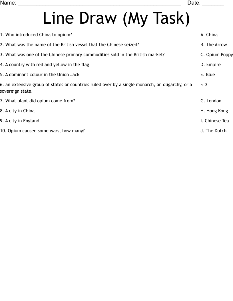 Line Draw (My Task) Worksheet