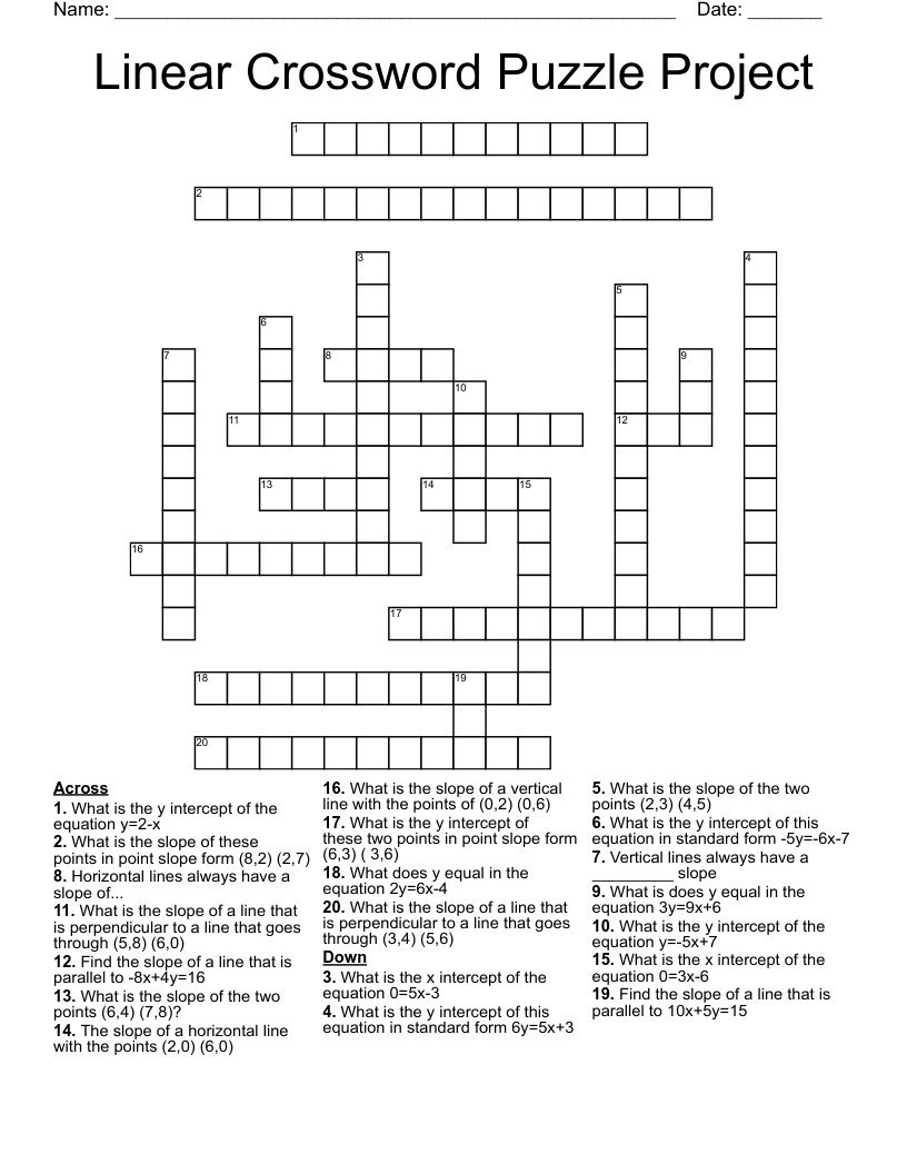 Linear Crossword Puzzle Project