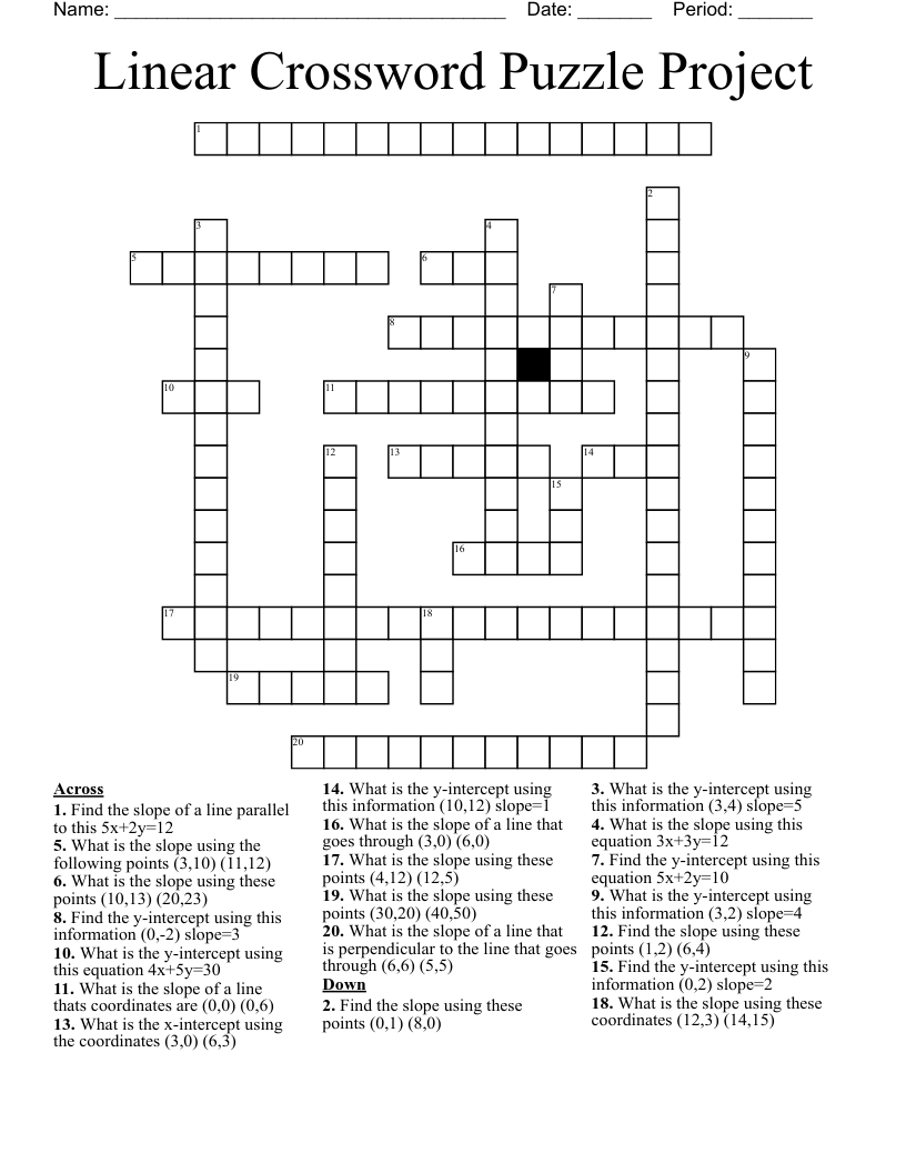 Linear Crossword Puzzle Project