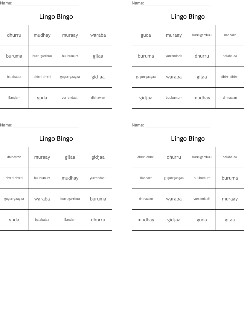 Lingo Bingo