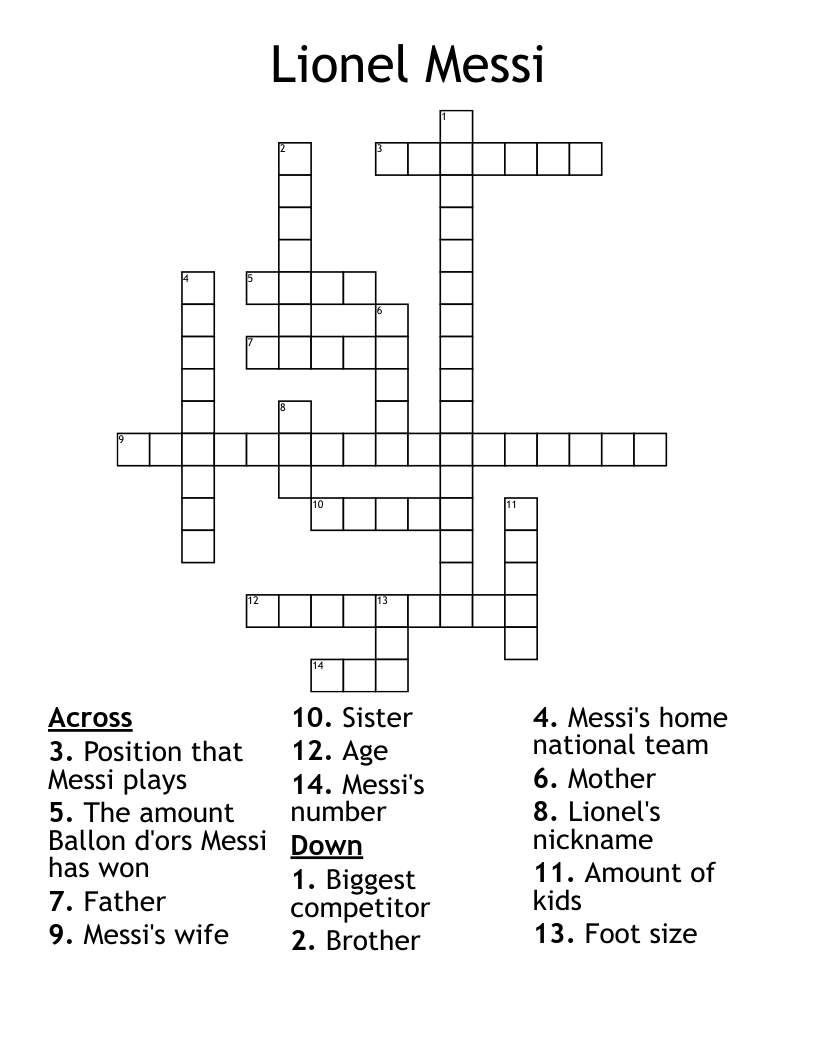 Lionel Messi Crossword