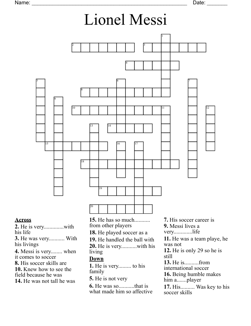 Lionel Messi  Crossword