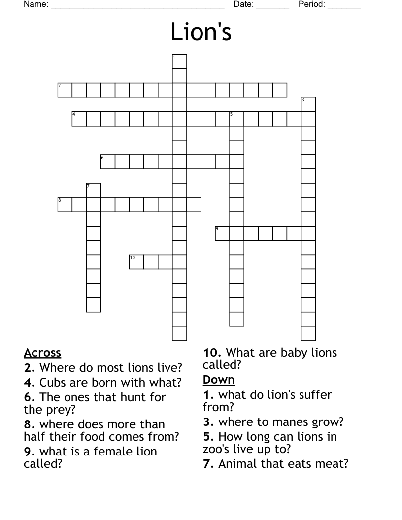 Lion's Crossword