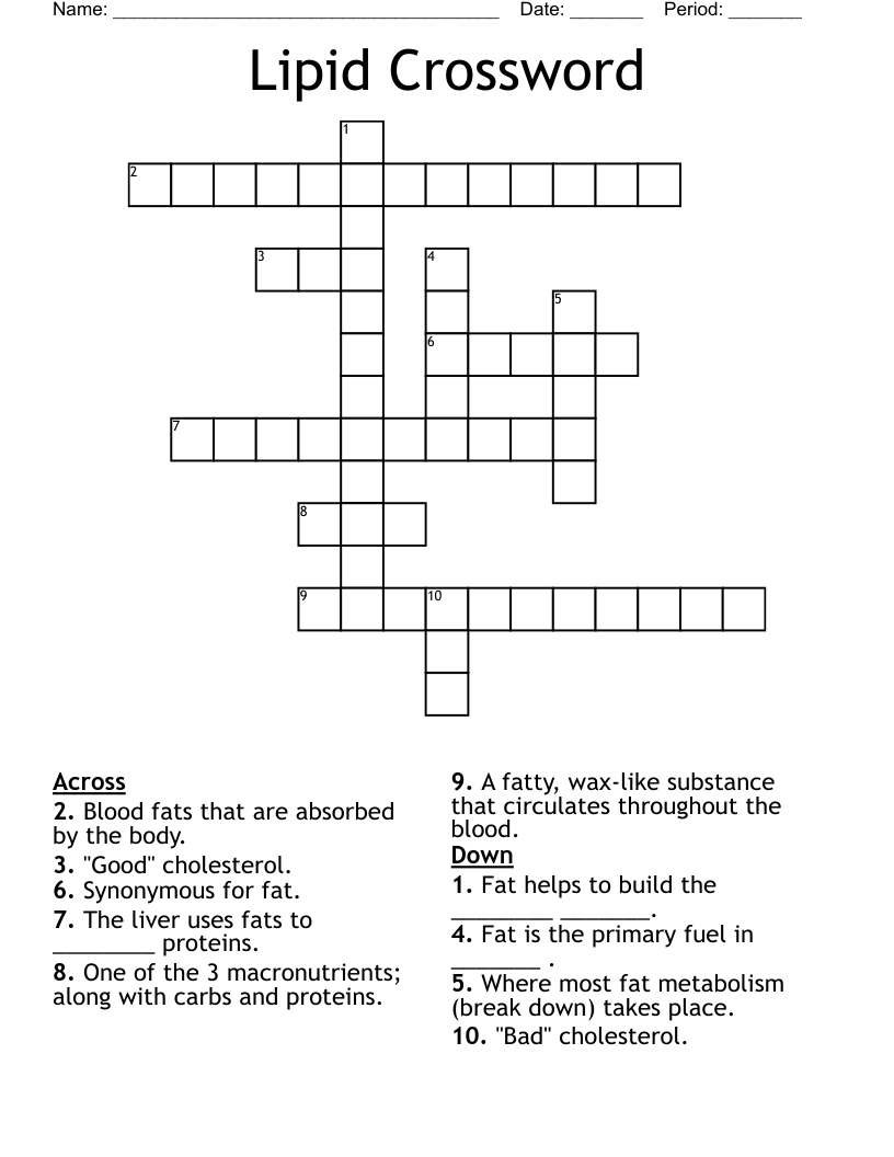 Lipid Crossword