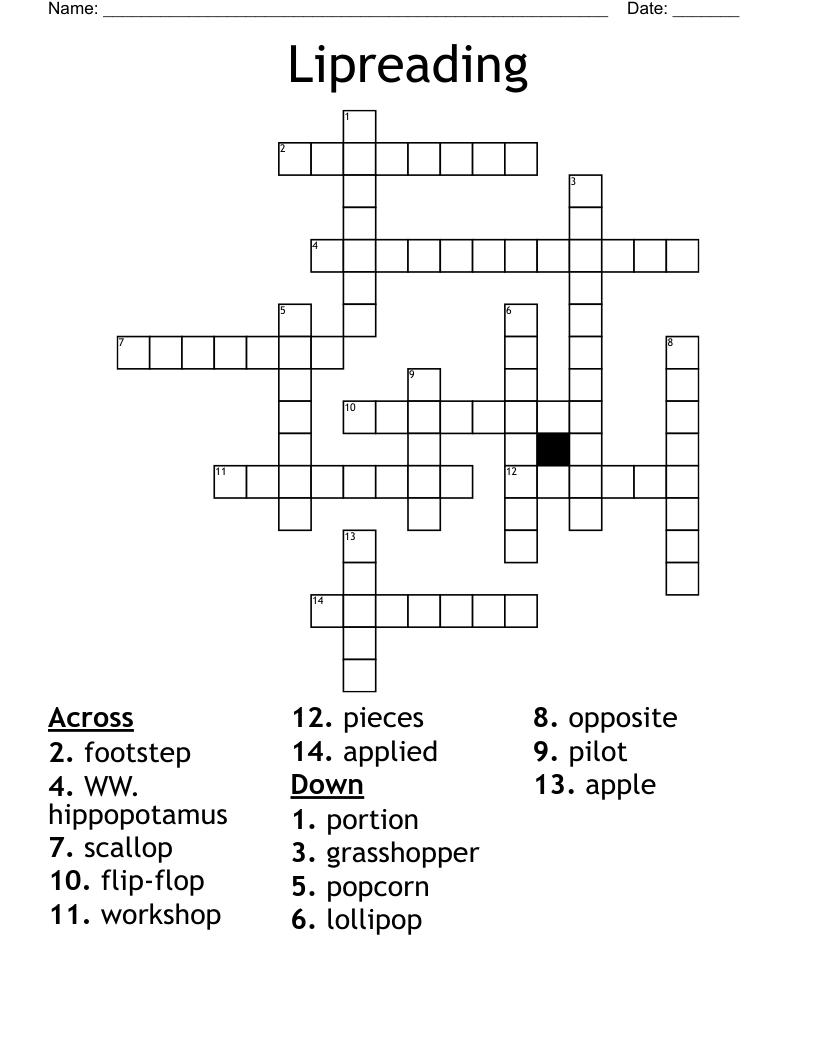 Lipreading Crossword