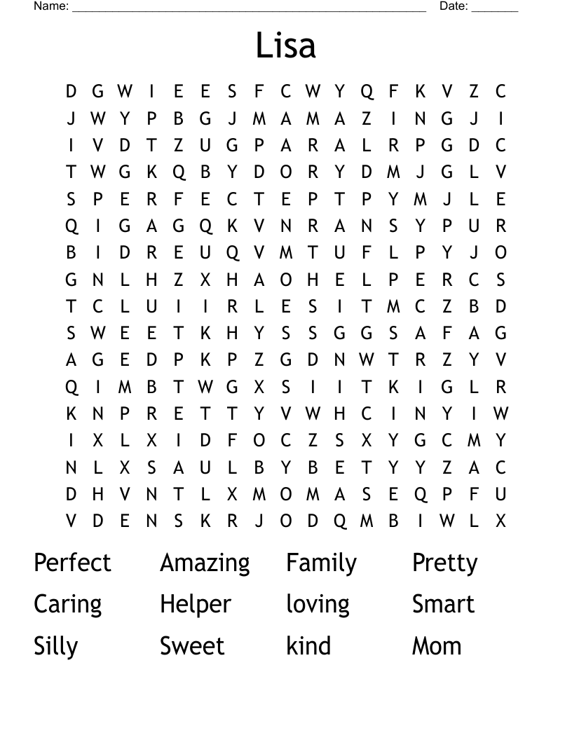 Lisa Word Search