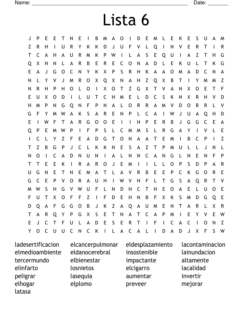 Lista 6 Word Search