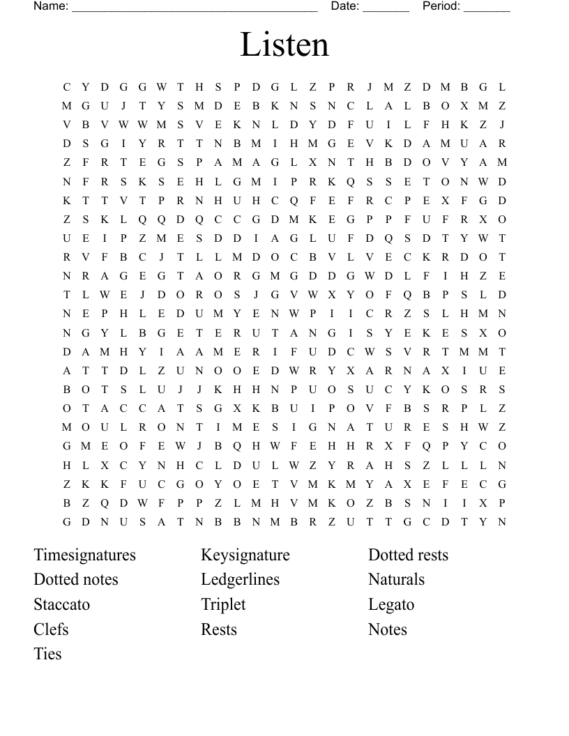 Listen Word Search