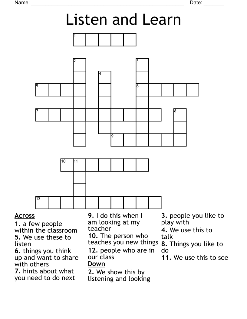Listen and Learn Crossword