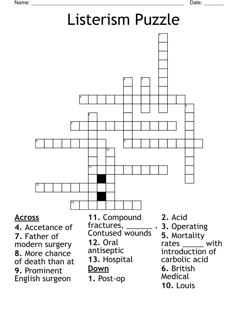 Listerism Puzzle Crossword