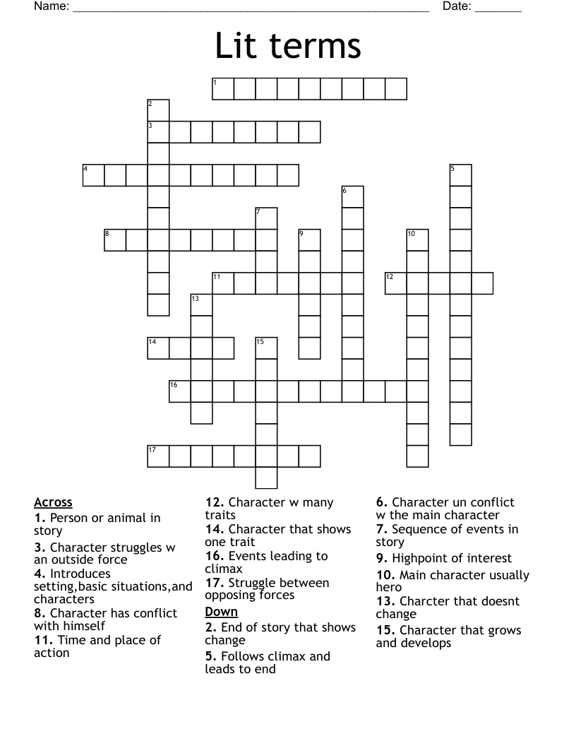 Lit terms Crossword