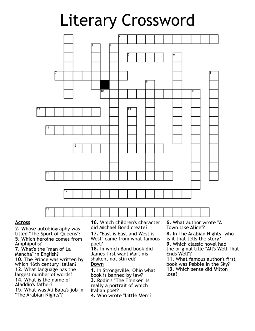 Literary Crossword 