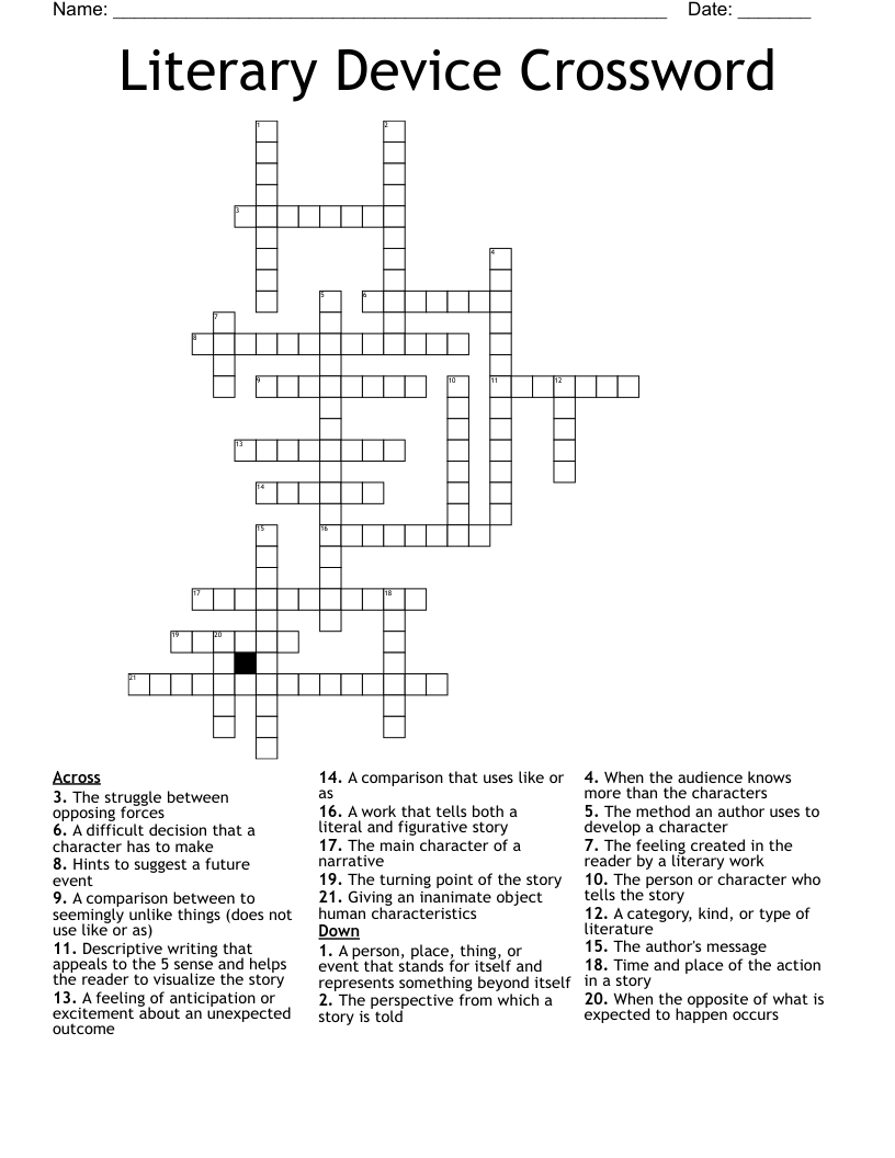 Literary Device Crossword