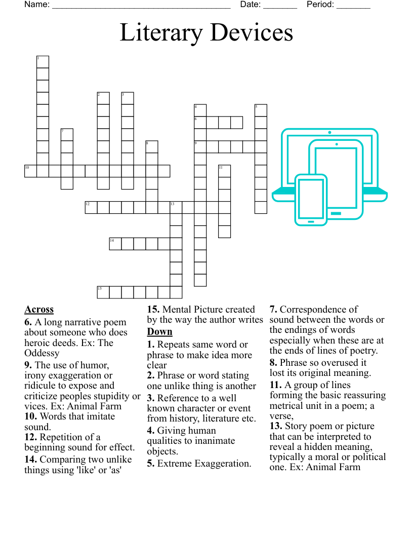 Literary Devices Crossword