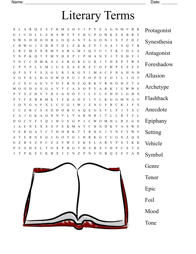 Literary Terms Word Search