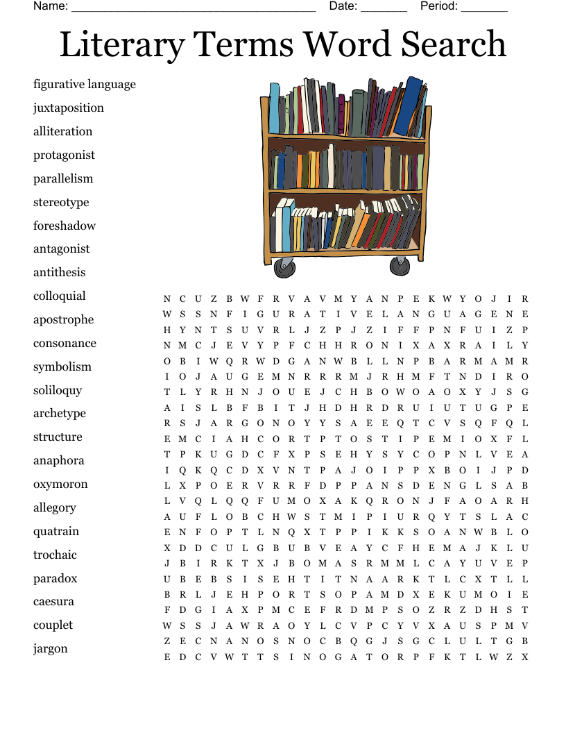 Literary Terms Word Search