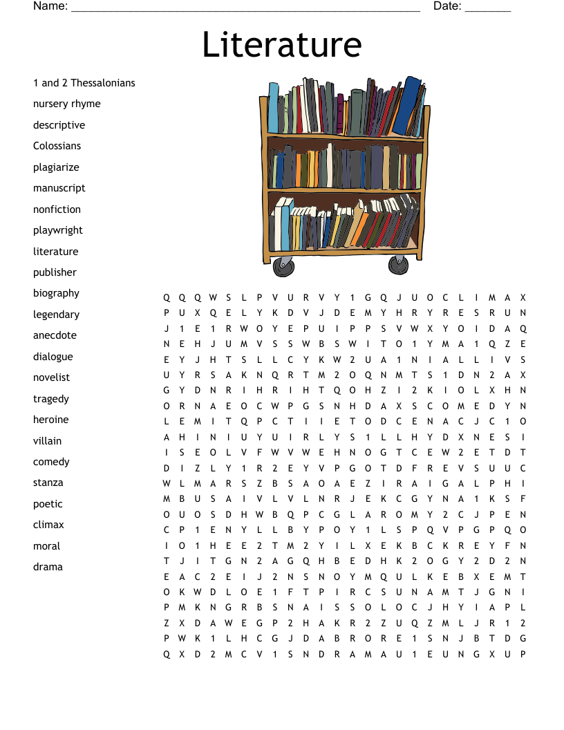 Literature Word Search