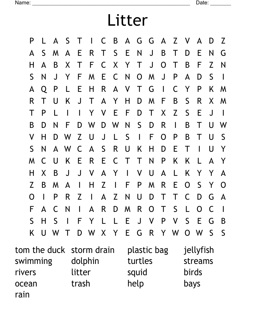 Litter  Word Search