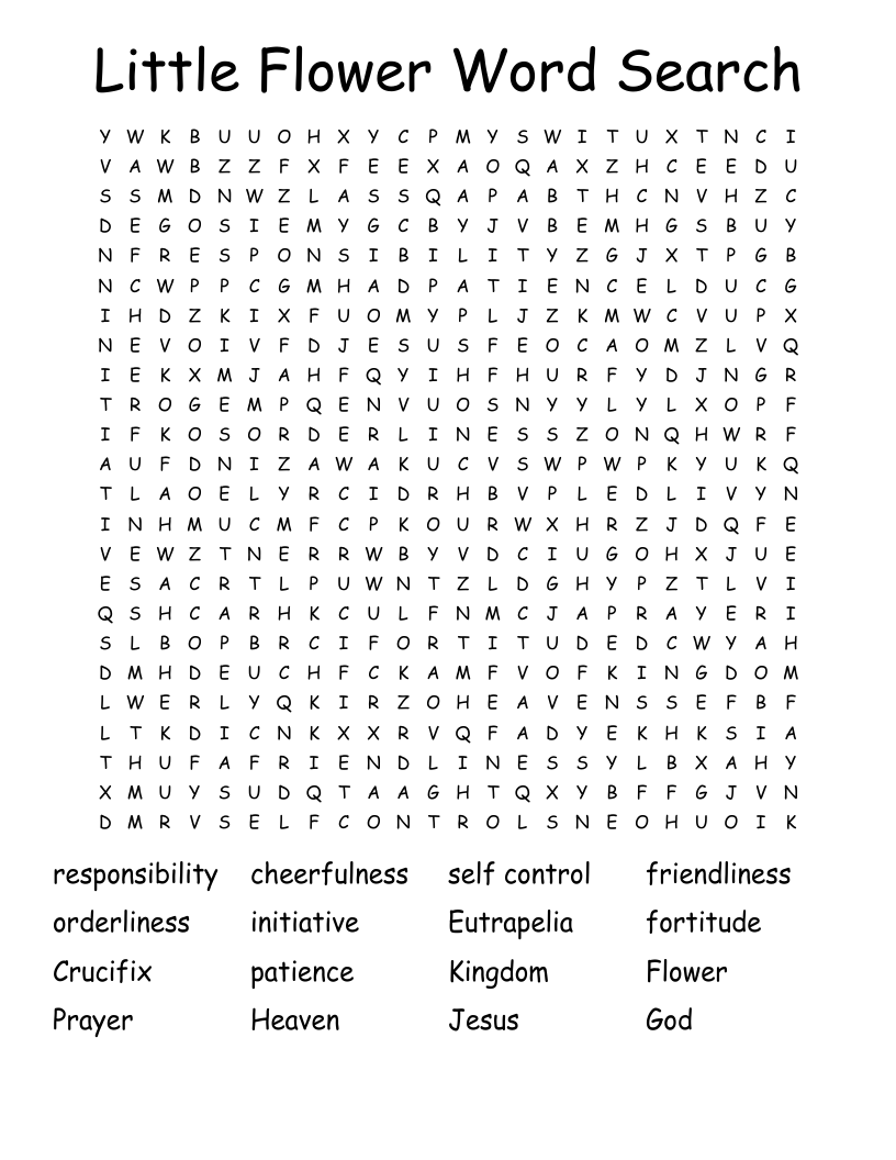 Little Flower Word Search
