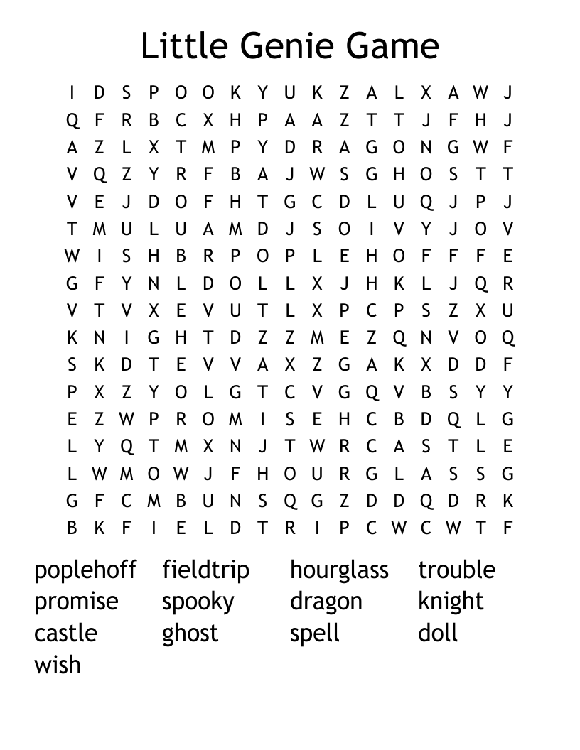 Little Genie Game Word Search