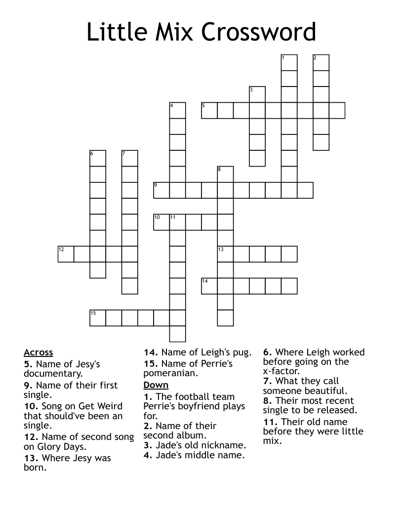 Little Mix Crossword