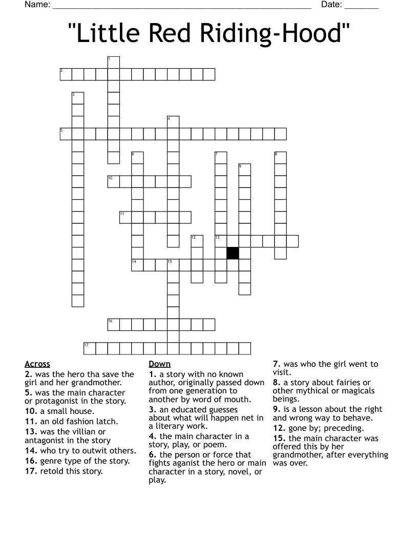 "Little Red Riding-Hood" Crossword