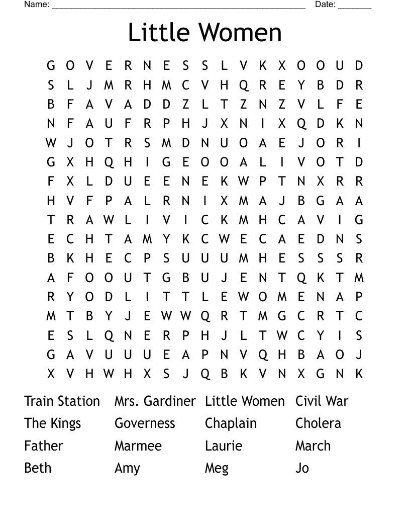 Little Women Word Search