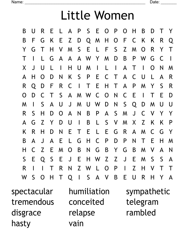 Little Women Word Search